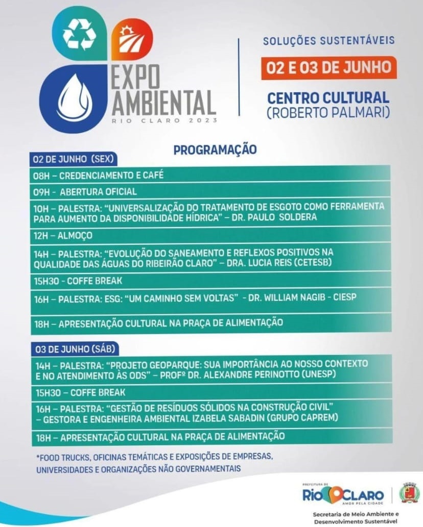 Participe da I Expo Ambiental Rio Claro - Soluções Sustentáveis - Notícias  - Unesp - Instituto de Geociências e Ciências Exatas - Câmpus de Rio Claro